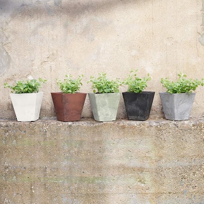 Novelty Artstone 35069 Ella Square Planter, Rust 6"