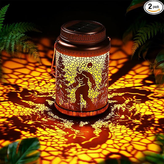 Cooo 2 Pack Solar Lanterns Outdoor Waterproof Wild Man Rose Gold Solar Pathway Lights Landscape Path Lights Christmas Lights Gifts for Women Mom Grandma for Garden Yard Patio Backyard Porch Decor