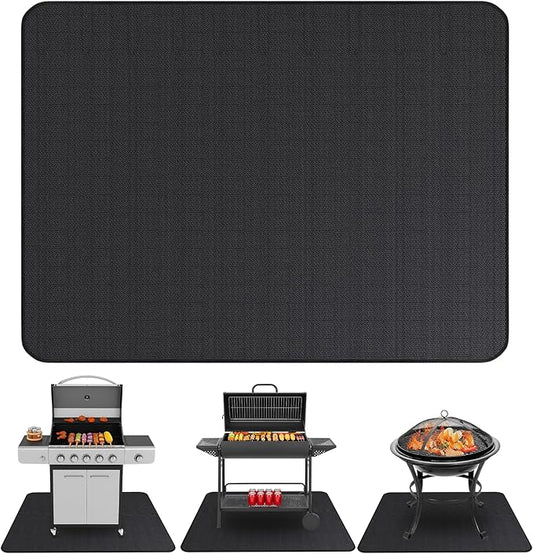 Under Grill Mats for Outdoor Grill (48 x 30 inch) Double-Sided Mat for Under Fire Pit Mat the Perfect Grill Matt for Outdoor Grill Deck Protector and BBQ Matt for Under Grill Mat for Deck