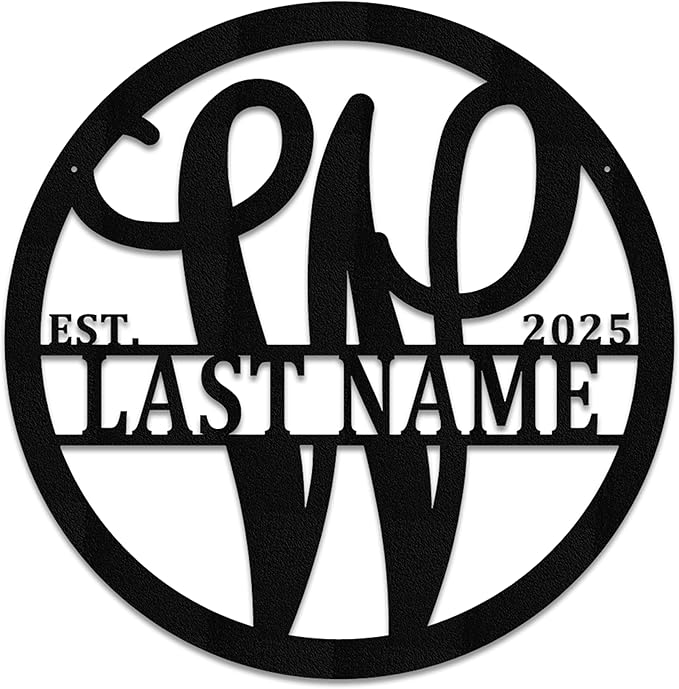 Personalized Metal Monogram Sign. Wedding Gift. Family Name Sign. Outdoor Name Sign. Anniversary. Last Name Sign. Metal Sign. Front Door.