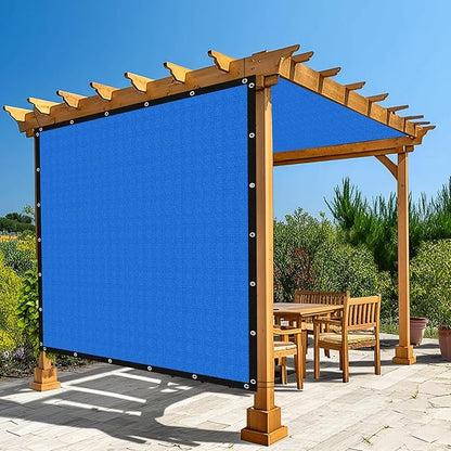 Amagenix 90% Pergola Shade Cover 4' X 5' Sun Shade Cloth with Grommets for Outdoor Garden Patio Porch, Commercial Grade 200 GSM - Cable Zip Ties Included (We Customized) GN108, Blue