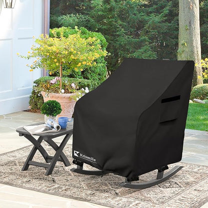 Outdoor Rocking Chair Cover,Heavy Duty 600D Waterproof Patio Rocking Chairs Winter Cover for 27" W x 34" D x 45" H Presidential Rocking Chair,Black