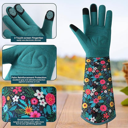 Trifabricy Gardening Gloves for Women - Long Garden Gloves with Grip Breathable, Thorn-Proof Puncture-Resistant Work Gloves