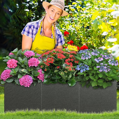 51x17x49 Inch Garden Tomato Cages Planter with 46 Gallon Grow Bags, Square Plant Support Trellis,for Vertical Climbing Plants Vegetables Fruits Flowers Outdoor Gardening Supplies