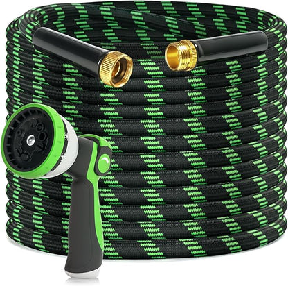 Garden Hose 75ft Flexible Non-Expandable Water Hose Ultra Lightweight Kink-Free Leak-Proof Durable & Abrasion-Resistant with 3/4" Brass Fittings for Patio Yard RV and Outdoor Use