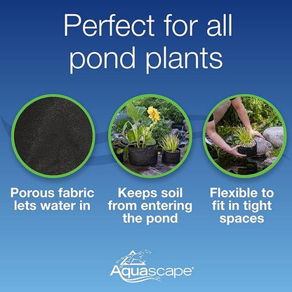 Aquascape 98500 Fabric Plant Pot 12" Round x 8" Deep (2 Pack) for Pond Water Feature and Garden