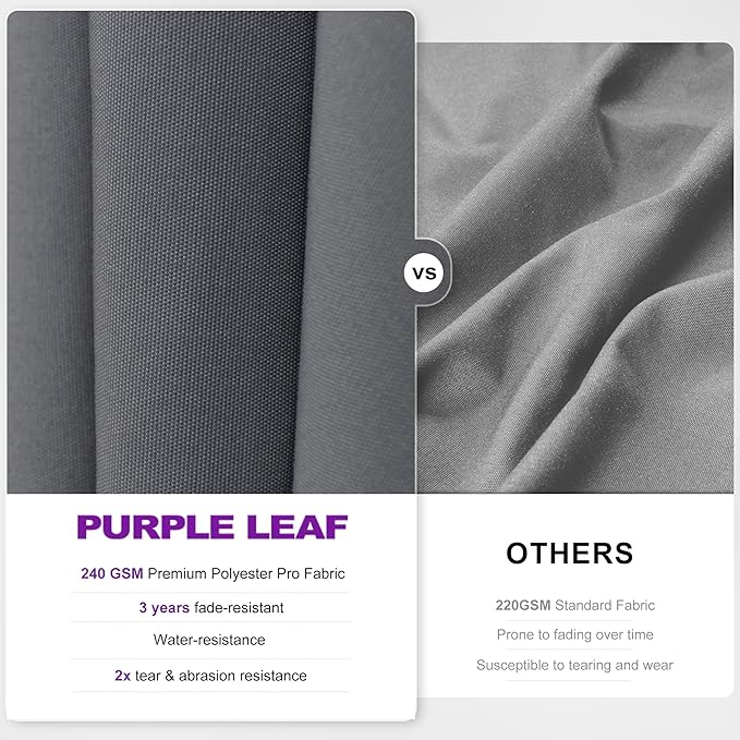 PURPLE LEAF 8' X 10' Swivel Outdoor Patio Aluminum Umbrella with Base Left-right Tilting Cantilever Offset Umbrella with UV Resistant Heavy Duty Fabric for Deck Pool Patio Backyard, Graphite Grey