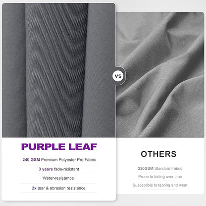 PURPLE LEAF 8' X 8' Swivel Outdoor Patio Aluminum Umbrella with Base Left-right Tilting Cantilever Offset Umbrella with UV Resistant Heavy Duty Fabric for Deck Pool Patio Backyard, Graphite Grey