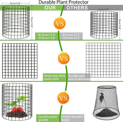 15Pcs Plant Protector from Animals: 5 Pack Metal Mesh Plant Cages to Keep Animals Out - Garden Protection Bunny Barricades from Chicken Squirrels Rabbits for Flowers Vegetables