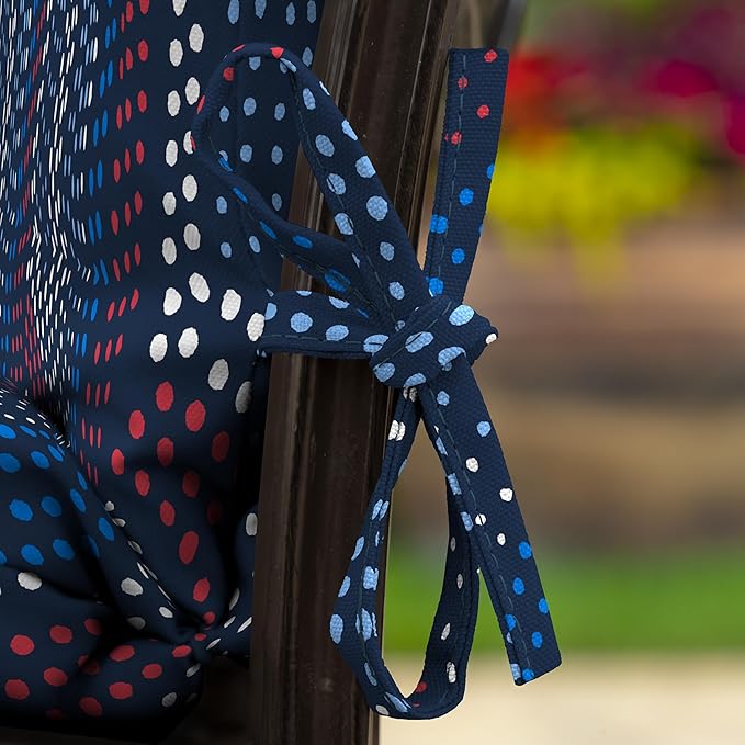 Arden 4-Pack Outdoor Patio Dining Chair Cushion, 20x44, Rain-Proof Seat Pad, Fade-Resistant Outdoor Cushion Sapphire Liberty Mosaic