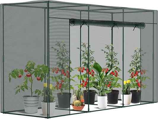 SUNYRISY Garden Plant Netting Crop Cage for Garden Raised Bed, 11.8 x 4 x 6 Ft Plant Cover Cage Protectors from Animal for Outdoor Plants with Frame and Zippered Door