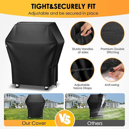 Grill Cover 32 Inch for Outdoor Grill,Grill Cover for Outdoor Waterproof Weather Resistant,UV & Fade Resistant, Compatible with Weber Nexgrill Charbroil Kenmore Gas BBQ, Black
