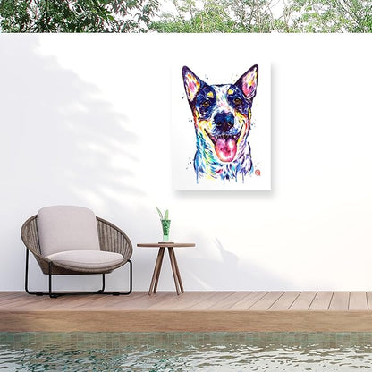 Outdoor Canvas Art - Lisa Whitehouse 'Australian Cattle Dog' Wall Art for Outdoor Spaces, Patios, or Gardens by Trademark Fine Art