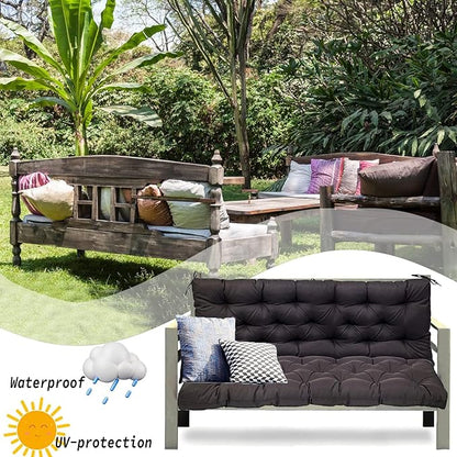Replacement Cushions for Swing, Swing Cushions 3 Seater Replacement, Waterproof Thicken Washable Pad Cushion for Outdoor Indoor Furniture Swing Patio (Black, 40x60 inch)