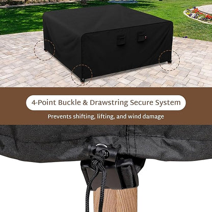 iBirdie Outdoor Patio Furniture Set Covers 54 x 54 inch fit 4 x 4 ft, 54, 52, 50 inch Wide, Waterproof Weatherproof Square Cover, Heavy Duty 600D for Outside Dining Table and Chairs