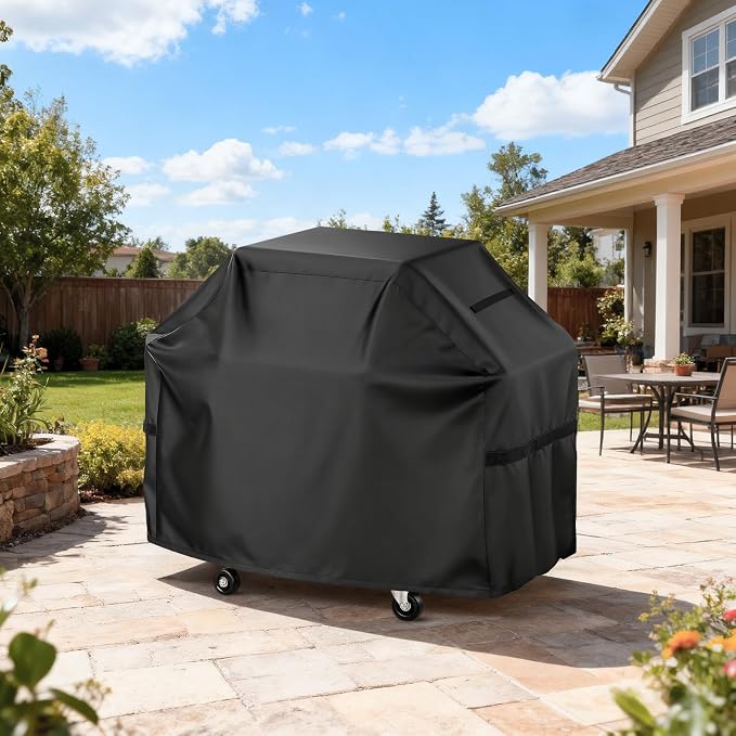 LBTING Grill Cover, 52-inch Heavy Duty 300D Oxford Waterproof Windproof UV Resistant BBQ Gas Grill Cover for Outdoor Barbecue Fit Most Brands Weber, Brinkmann, Char Broil, Holland