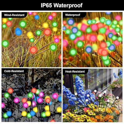 Solar Firefly Lights Multicolor, 2 Pack 800mAh Swaying Firefly Garden Lights Solar Powered Outdoor Waterproof Color Changing for Outside Yard Patio Lawn Pathway Walkway Stake Christmas Decor