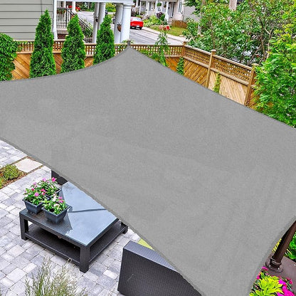 AsterOutdoor Sun Shade Sail Rectangle 10' x 13' UV Block Canopy for Patio Backyard Lawn Garden Outdoor Activities, Gray