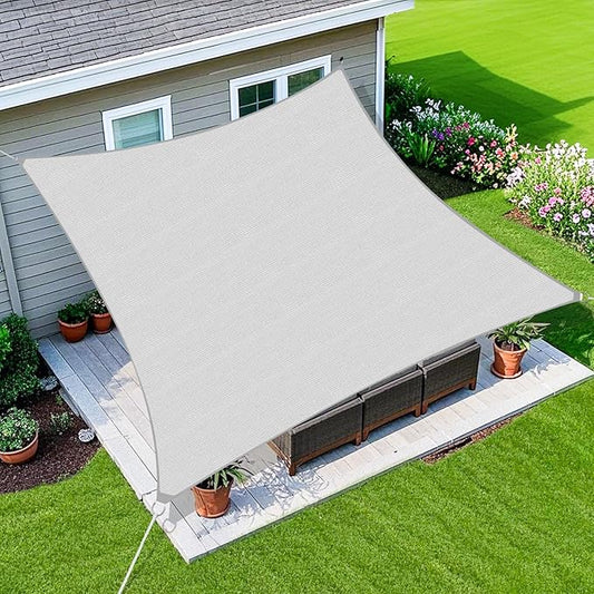 Amagenix Sun Shade Sail 10'X30' Curved Edge Outdoor Shade Canopy Light Grey Breathable 95% UV Block Shade Cloth for Patio Garden Backyard (We Make Custom Size)
