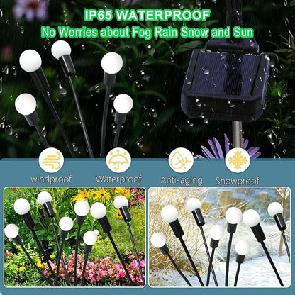 Kohlrabi Solar Garden Lights Outdoor, 10 Pack 80 LED Solar Purple Firefly Lights Waterproof, Sway by Wind, Halloween Swaying Light for Yard Patio Backyard Garden Planter Flower Bed Pathway Decoration