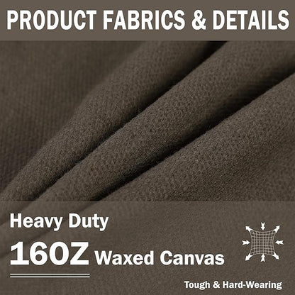 Canvas Tool Storage Bag - Portable Garden Tool Carrying Case with 3 Pockets + 2 Release Buckles, Multi-Purpose 16OZ Waxed Canvas Tool Tote Bag | 11.5"L x 6"W x 7.5"H | Grey