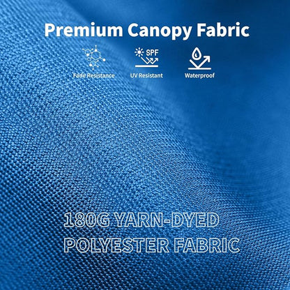 9FT Solar Umbrella 32 LED Lighted Patio Umbrella Table Market Umbrella w/Tilt and Crank, UV-Resistant Outdoor Umbrella for Pool, Garden, Deck, Royal Blue