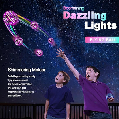 Ivtivfu Flying Orb Ball (Pink, 2025 Upgraded) with Dazzling Lights, Magic Hover Spinner, Boomerang Drone, Floating Cosmic Globe, Kids Outdoor Toys for 6 7 8 9 10 Year Old Boys Girls