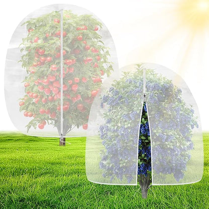 OZMI Bird Netting for Garden, 4 x 4 FT Blueberry Bush Netting Cover with Zipper, Garden Netting for Gardening, Drawstring Reusable Mesh Plant Protector for Shrubs Bush Fruit Tree Potted (2 Pack)