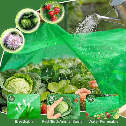 Garden Netting for Raised Beds 2 Pack, Raised Garden Bed Plant Netting Cover Mesh for Garden Protection, Rectangular Bird Netting Pest Barrier Screen Insect Net for Vegetables Fruits, 4x2x1ft, Green