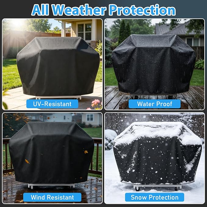 Utheer 60 Inch Grill Cover for Nexgrill 720-0830H 720-0888S 720-0888N 3, 4, 5 Burners Gas Grills, Dyna Glo DGF493PNP-D, for Weber Brinkmann CharBroil Jenn Air and More, Heavy Duty Waterproof