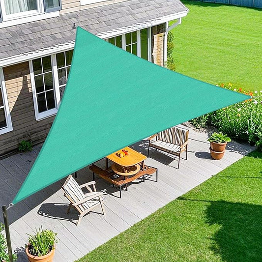 Amagenix Sun Shade Sail 25'X25'X25' Curved Edge Outdoor Shade Canopy Turquoise Breathable 95% UV Block Shade Cloth for Patio Garden Backyard (We Make Custom Size)
