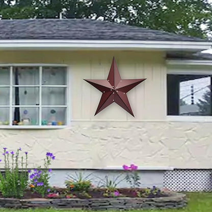 JoyEvy 24" Rustic Metal Barn Star Wall Decor-Handmade Red Barn Stars Indoor or Outdoor Decoration,Star for Outside Texas Stars Art Vintage Western Country Home Farmhouse Wall art Décor.