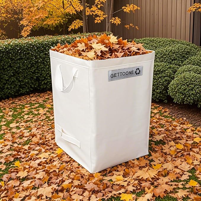 Heavy Duty Lawn and Leaf Bag 38 Gallon, Reusable Square Outdoor Yard Waste Bag with 4 Handles, Tear-Resistant for Lawn Clippings, Storage, Moving