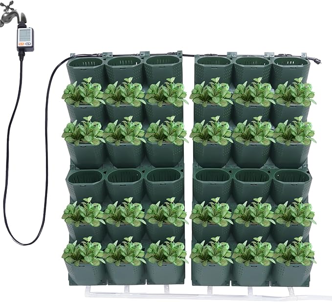 Garden Growing System, Vertical Self Watering Wall-Mounted Planters, Outdoor Hanging Grow Bags 36 Pockets, for Home Balcony Decoration
