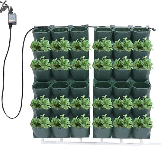 Garden Growing System, Vertical Self Watering Wall-Mounted Planters, Outdoor Hanging Grow Bags 36 Pockets, for Home Balcony Decoration