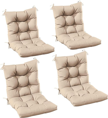 Patio Seat&Back Chair Cushions for Outdoor Furniture，Comfortable Cushions for Rocking/Dining/Lawn Chair-Set of 4