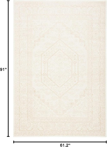 SAFAVIEH Adirondack Collection Area Rug - 5'1" x 7'6", Ivory & Beige, Oriental Medallion Design, Non-Shedding & Easy Care, Ideal for High Traffic Areas in Living Room, Bedroom (ADR108E)