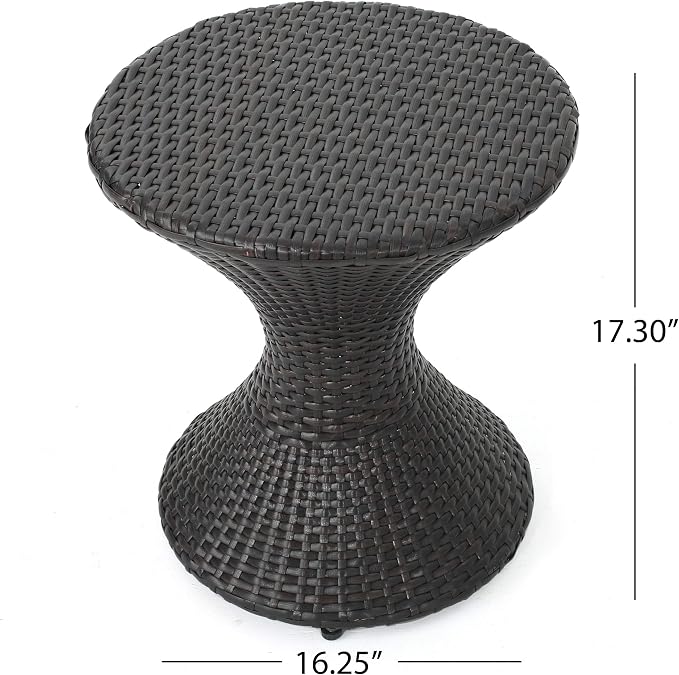 Christopher Knight Home Franklin Outdoor Wicker Hourglass Side Table, Multibrown