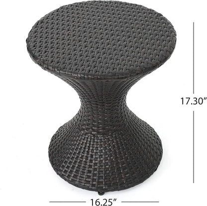 Christopher Knight Home Franklin Outdoor Wicker Hourglass Side Table, Multibrown