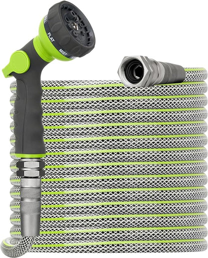 75 FT Non-Expandable Garden Hose – Flexible Heavy Duty Hose for Large Yards & Driveways, 1/2" ID, 3/4" Swivel Fittings, Kink & Leak Resistant