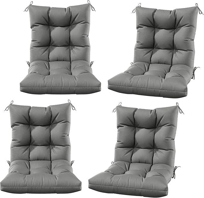 Patio Seat&Back Chair Cushions for Outdoor Furniture，Comfortable Cushions for Rocking/Dining/Lawn Chair-Set of 4