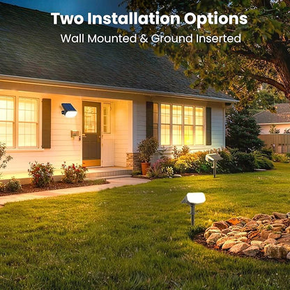 Solar Lights Outdoor Waterproof IP65, Super Bright LED, 3000K 2 Lighting Modes, Solar Powered Yard Garden Solar Spot Lights for Outside Landscape Auto On/Off -6 Pack