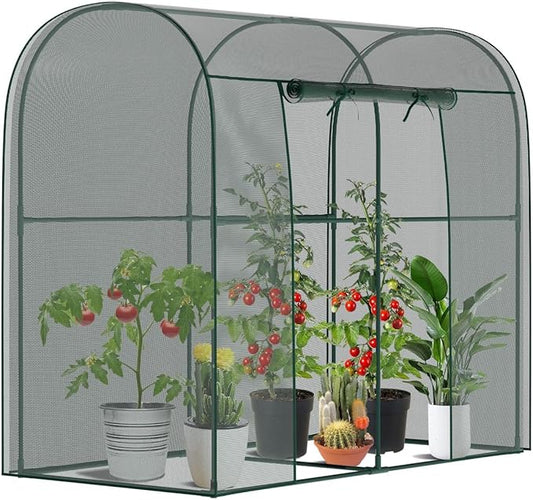 SUNYRISY Garden Plant Netting Crop Cage for Garden Raised Bed, 6.5 x 3.3 x 6 Ft Plant Cover Cage Protectors from Animal for Outdoor Plants with Frame and Zippered Door