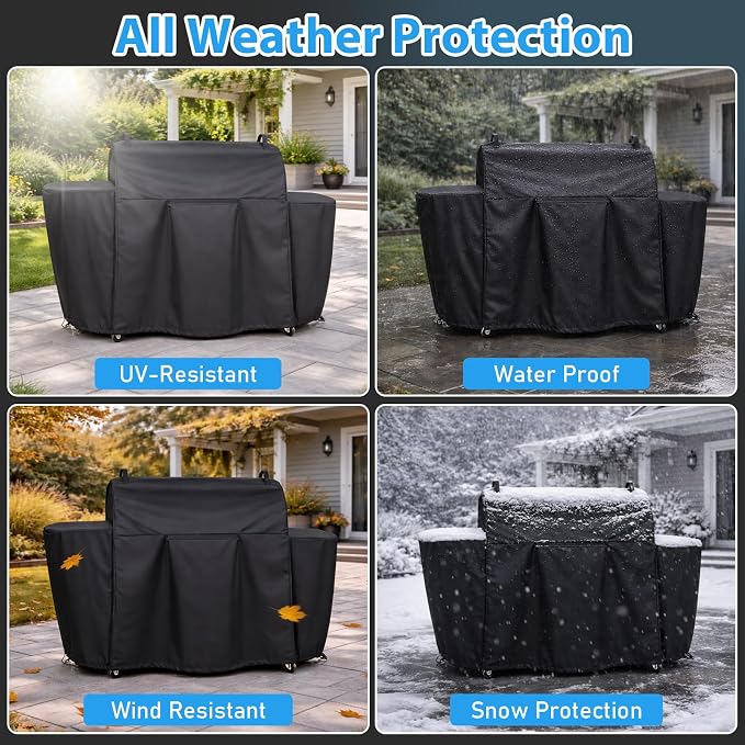 Pellet Grill Cover for Camp Chef Woodwind Pro WiFi 36, Heavy-Duty 600D Waterproof Outdoor Grill Cover, Fade-Resistant Oxford Fabric, Upgraded Full-Length Camp Chef 36 Pellet Grill Accessories