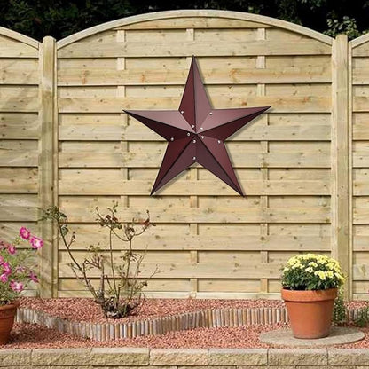 JoyEvy 24" Rustic Metal Barn Star Wall Decor-Handmade Red Barn Stars Indoor or Outdoor Decoration,Star for Outside Texas Stars Art Vintage Western Country Home Farmhouse Wall art Décor.