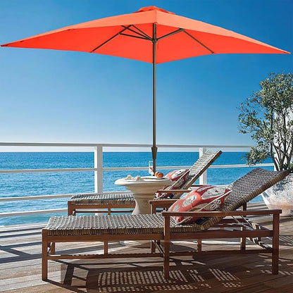 Ayge 8x10FT Large Rectangular Patio Umbrella Outdoor Table Umbrella w/Crank Rectangle Market Umbrella UV Protection for Garden, Deck,Lawn,Yard & Pool,Orange