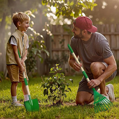 Kids Gardening Tools Set,7Pcs Gardening Set for Kids with Shovel, Rake, Leaf Rake,Summer Outdoor Backyard Farm Digging Weed Toys Beach, Sand, Garden Play Set Birthday Gift for Boys Girls