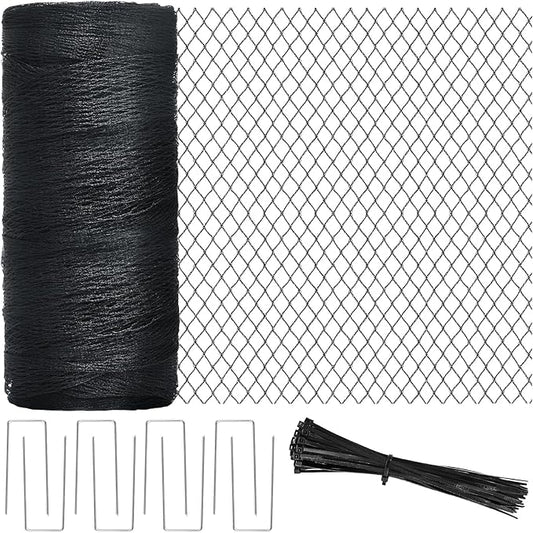 Bird Netting, 13 X 40 Ft Reusable Protective Garden Netting Cover for Plants Fruit Trees Vegetables, Heavy Duty Poultry Fence Animal Barrier with Ties and Staples, Strawberry Netting for Birds