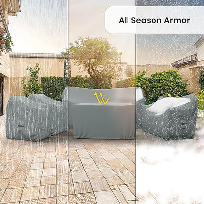 Covers & All Patio Furniture Cover, 5 Piece Outdoor Furniture Covers, Water-Repellent UV & Weather-Resistant Covers for Sofa, Loveseat, Chairs & Coffee Table
