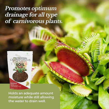 Professional Carnivorous Plant Soil Mix Large 2.2 Quarts Ready to Use, Premium Potting Soil for Venus Flytrap Sundew Pitcher Plant Butterwort, Peat Moss Coco Coir Perlite Blend Made in USA